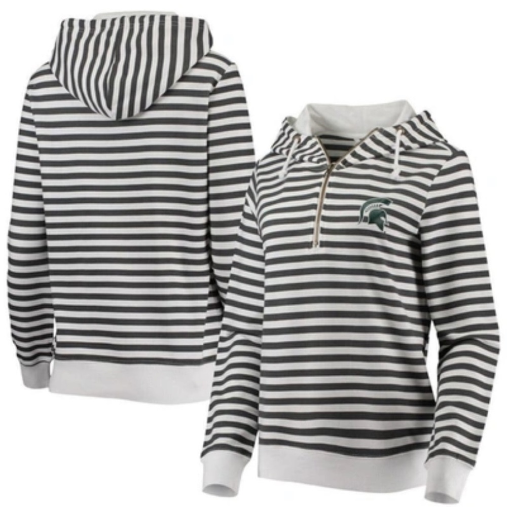 Women’s MSU Spartan Stripe Zip Hoodie